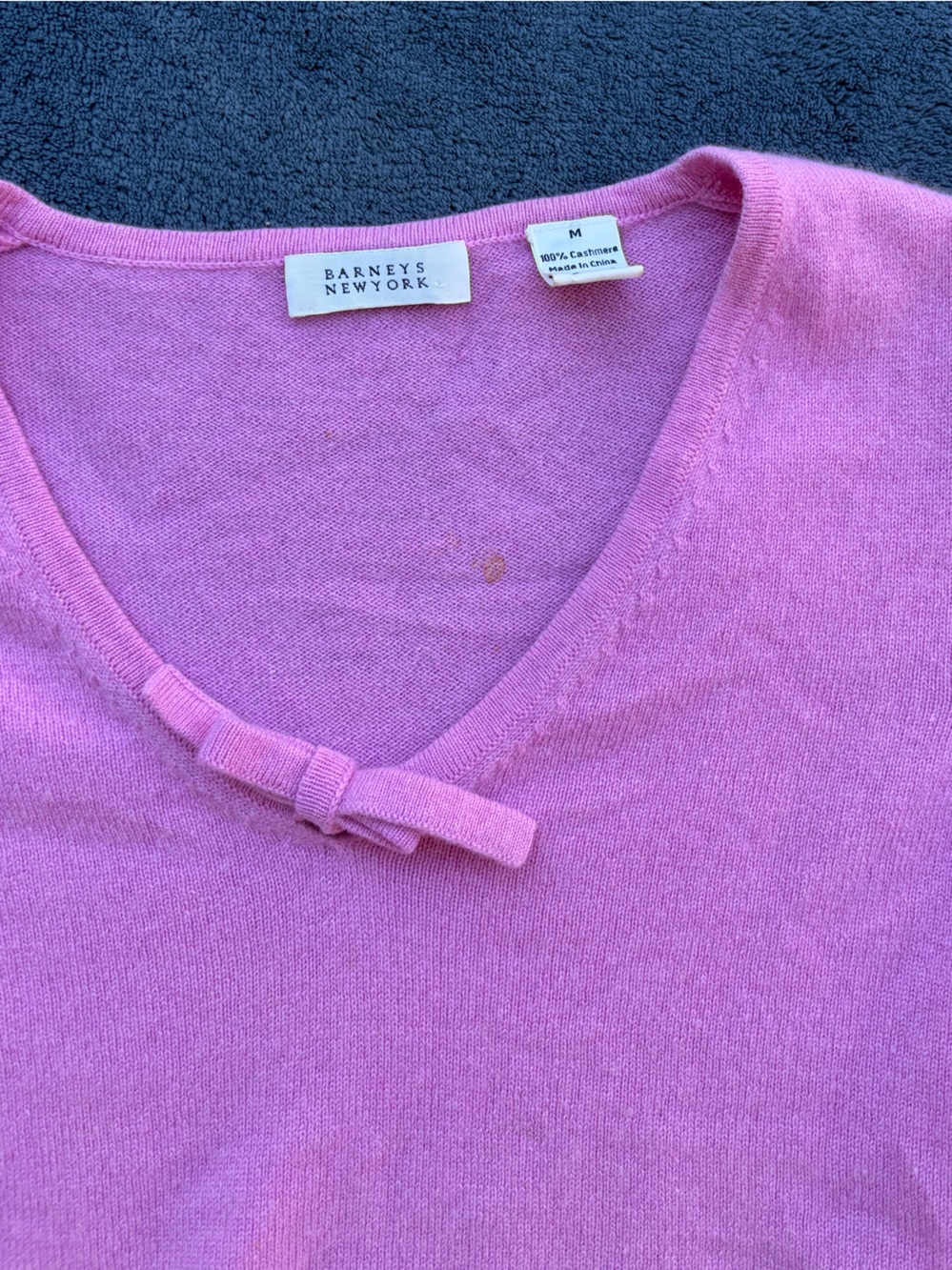 Barneys New York Light Pink Bow-Detail Knit Top
